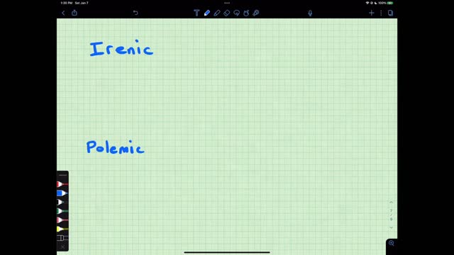 7. Irenic vs. Polemic