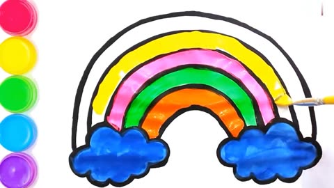 how to draw clouds with rainbow