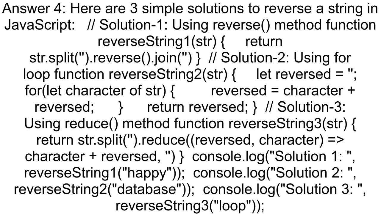 How to Reverse String in javascript