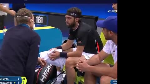 ⚠️ MUST SEE - Nikoloz Basilashvili - Top Athlete Breathing Problem ~ Quit Game ~ Australian Open