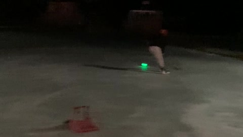 Cole skating on Quogue Pond