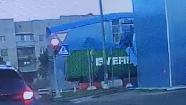 A truck hit a bridge