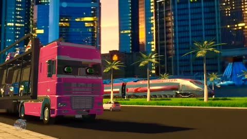 Wheels on the bus + Street vehicles nursery rhyme for kids