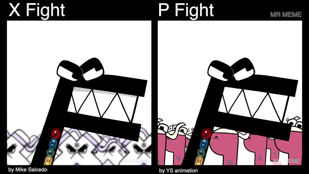 Alphabet Lore but X and P Fight