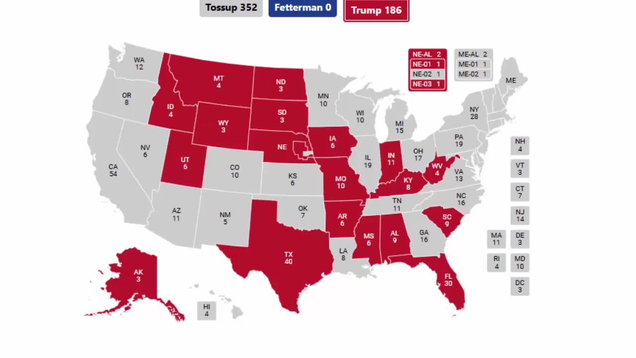 Alternate History 2024 Election Prediction - John Fetterman vs Donald Trump