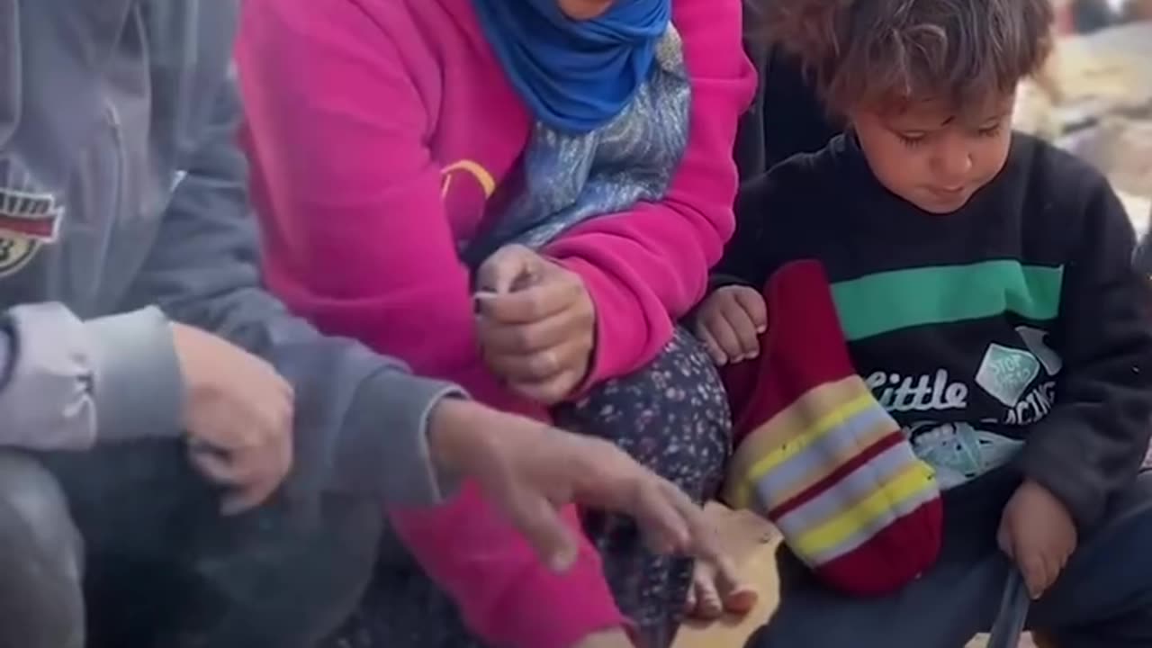 Palestinian family is living in a shelter built on ruins of their house, in Khan Younis, Gaza