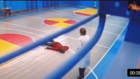 Jabbed Teenager Face Plants During Gym SCARY