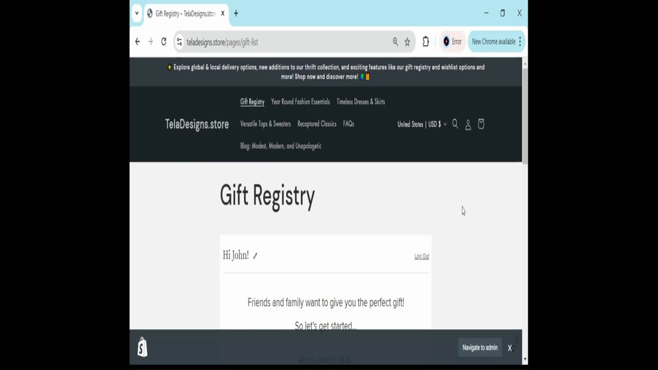 Gift Registry Tutorial