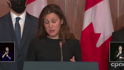 Freeland: "The way to get your account unfrozen is to stop being part of the blockade and occupation."