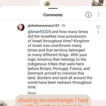 Sharing an exchange I had in response to a post I made on Instagram.