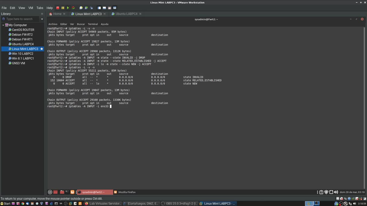 Cortafuegos, Enrutadores, DMZ y LAN con Debian y CentOS - Parte 5