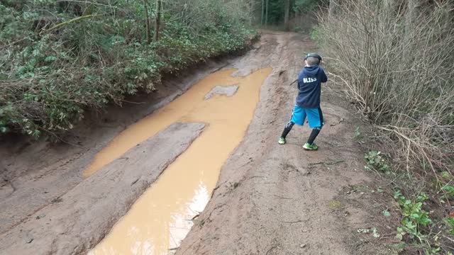 Jb shooting 22lr into mud hole