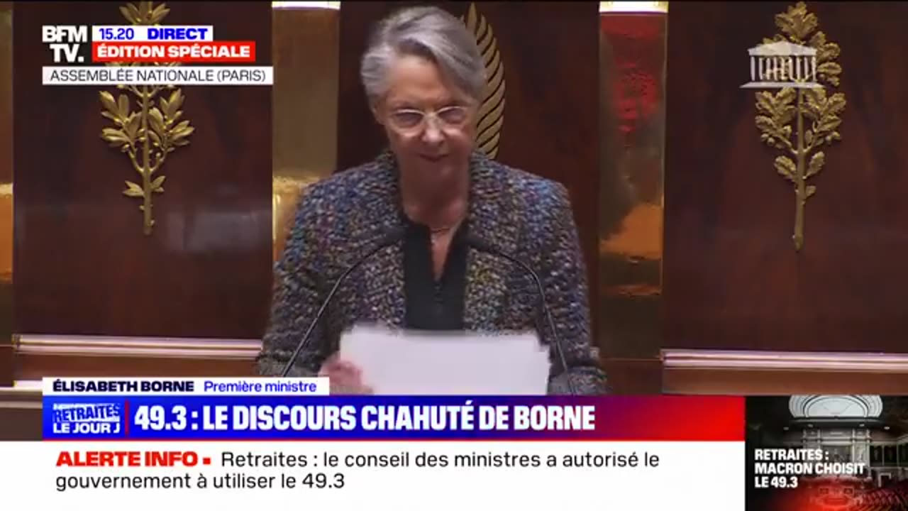 Prime Minister of France announces the elimination of Parliament on pension reforms