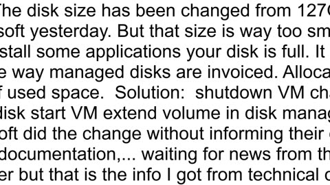 Azure VM OS disk size