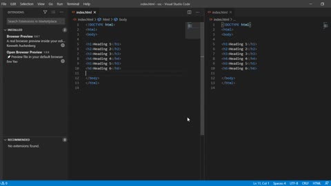 Preview in the browser with Visual studio code