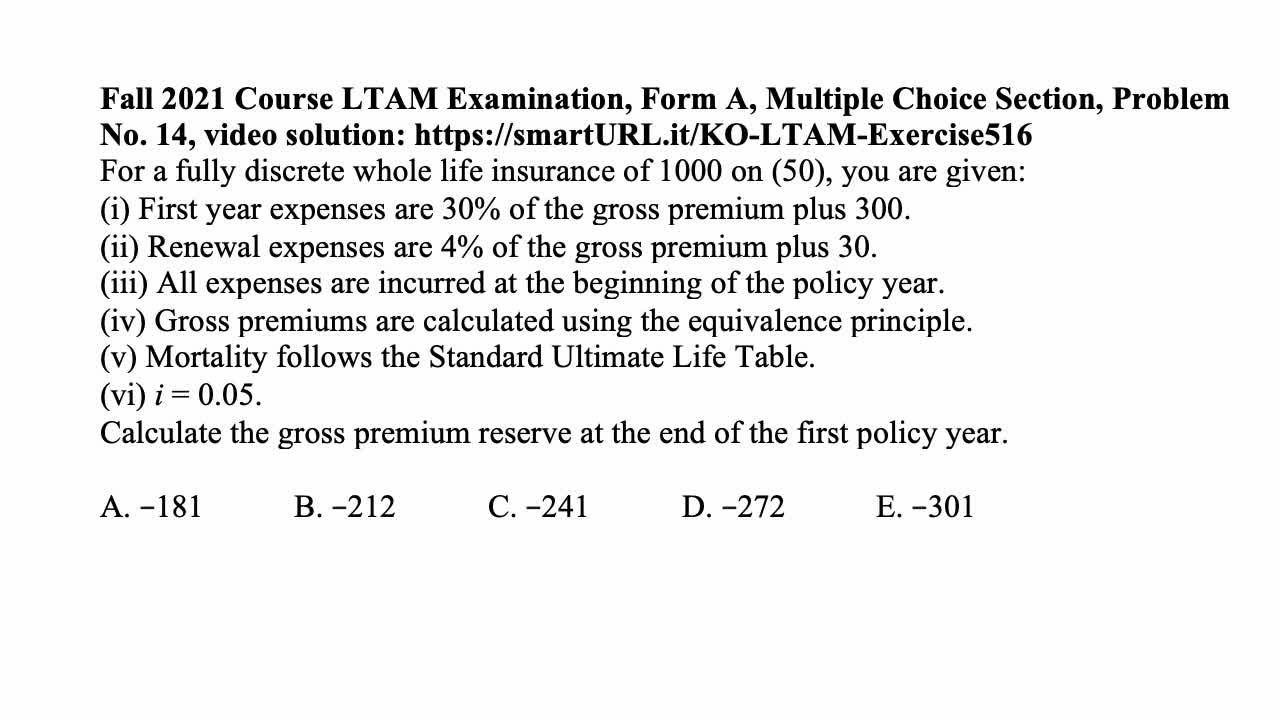 Exam LTAM exercise for April 6, 2022