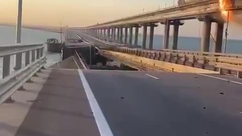 Explosion on Crimean bridge.