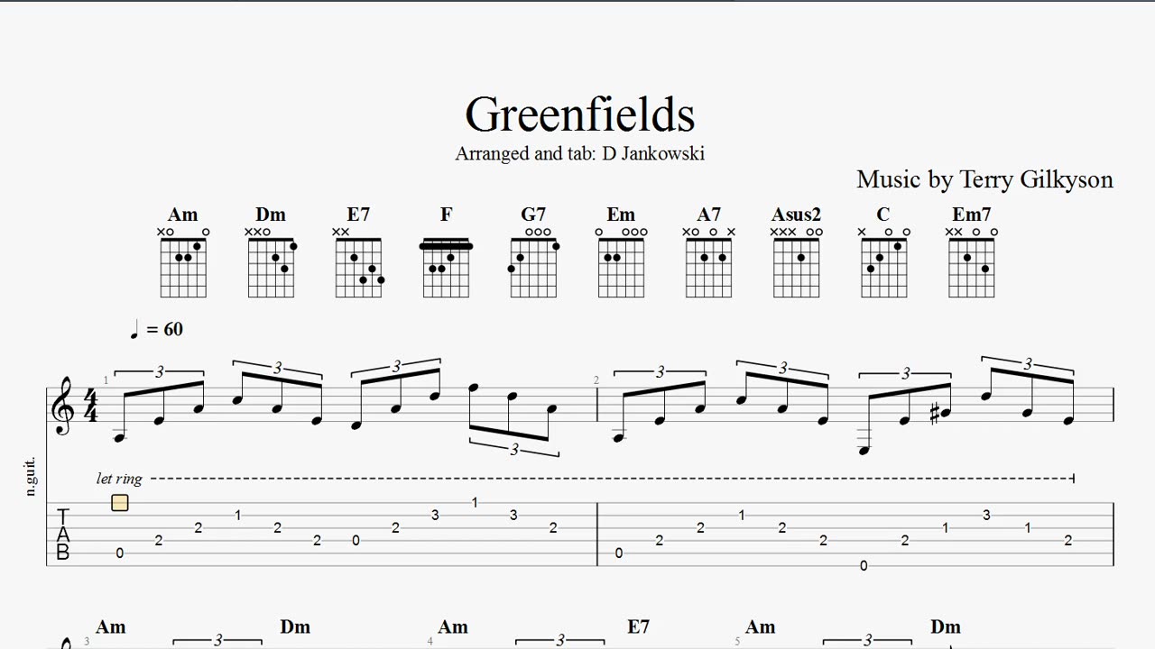 How to Play The Green Fields of Summer on Gitar