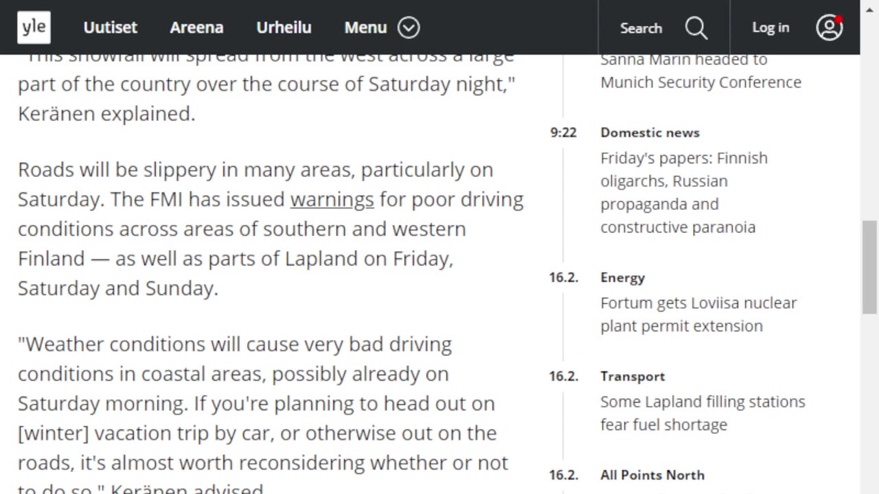 Winter storm to cause bad driving conditions at the weekend