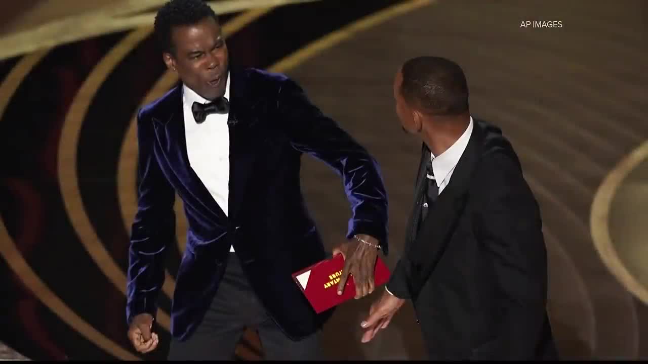 Will Smith hits Chris Rock on Oscars stage after joke about Jada Pinkett-Smith