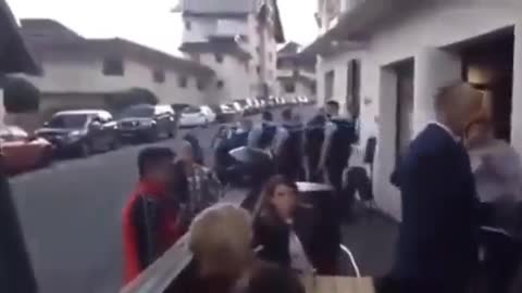 French Shoo Away Jab Pass Checking Cops