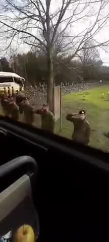 British soldiers salute our military