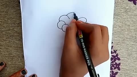 how to draw easy flower 🌺flower drawing for kids