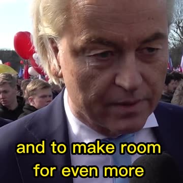 Geert Wilders at the Hague protest today tells Callum from rebel news