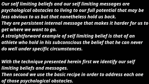 Addressing self limiting beliefs and internal messages