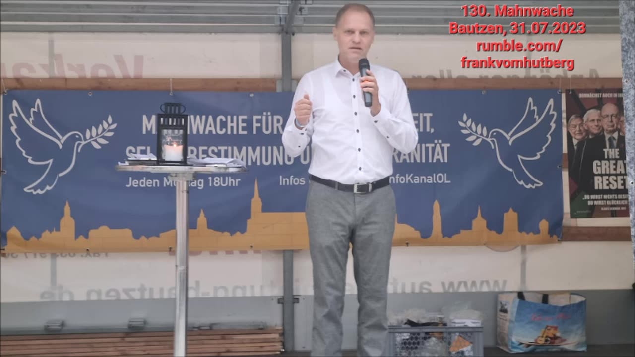 FRANK PESCHEL, MdL, AfD - VEIT ErgĂ€nzungen - BAUTZEN, Kornmarkt, 31 07 2023, 130. MAHNWACHE đ