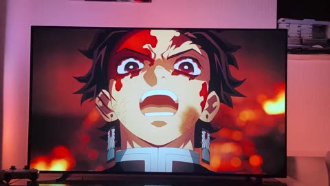 Demon slayer season 3 final fight on Philips Ambilight | Best fight in the Anime history