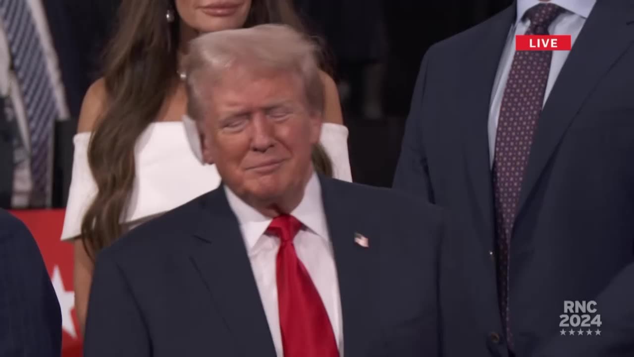 NOW - Trump, visibly emotional, makes first public appearance, since assassination attemp