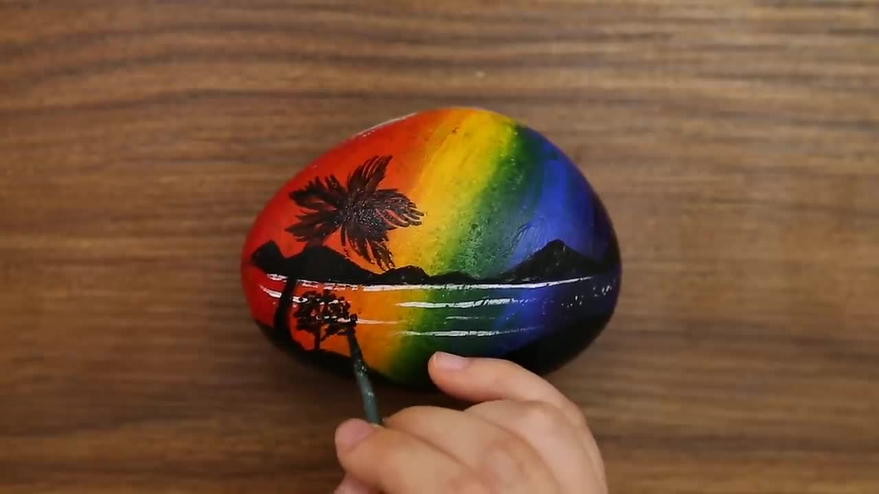 Very Simple & Easy Acrylic Painting on Stone