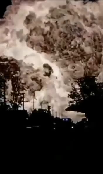 Massive blast near a liquified natural gas site in Bucharest, Romania.