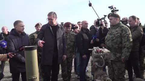Video of Serbian President Aleksandar Vučić inspecting newly delivered Kornet-EM ATGM from Russia