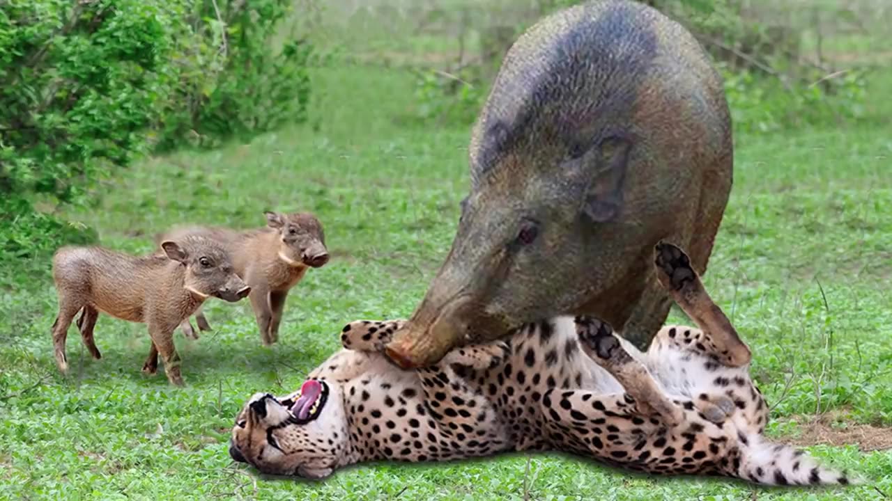 Unbelievable. Warthog Seek Revenge Against Cheetah For Daring To Eat Its Her Baby - Lion vs Cheetah