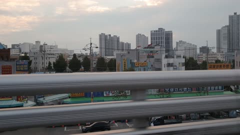 urban viaduct driving scene