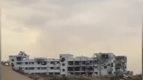 Israeli army destroyed the Hamas parliament in Gaza.