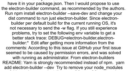 Error when building my electron app