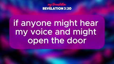 Reading my translation of Revelation 3:20