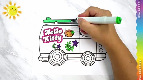 HELLO KITTY Driving! - @KeaCreative2 - Coloring Pages For Childrens. Enjoy!