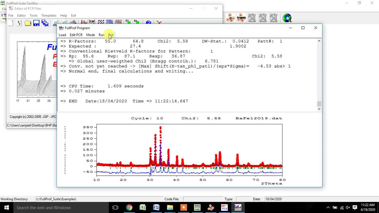 Rietveld Refinement and Crystal Structure of BaFe12O19 (P63_mmc) using FullProf and VESTA Software