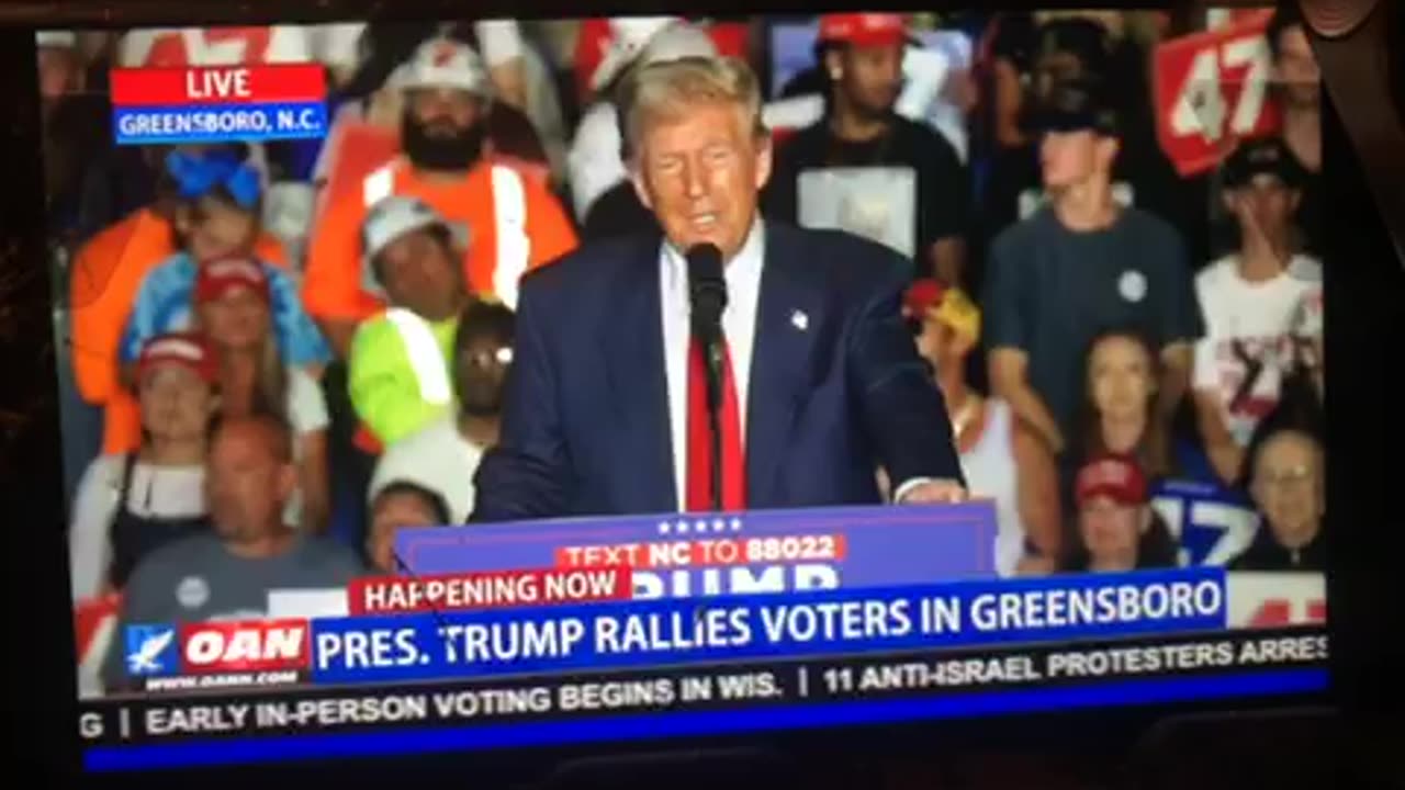 🦅OANN president Donald Trump introduces Peter Navarro to Greensboro NC rally Tuesday 08:30 pm