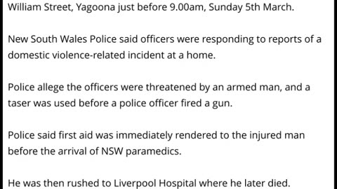 Man Shot By Police In Yagoona Sydney's South West - Critical Incident Investigation Underway