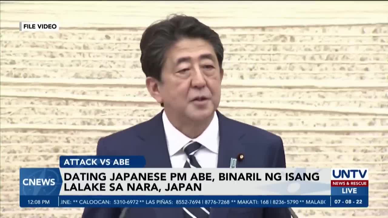 Dating Japan Prime Minister Shinzo Abe, binaril habang nagtatalumpati sa Nara