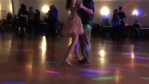 Cute Young Couple Slow Dancing