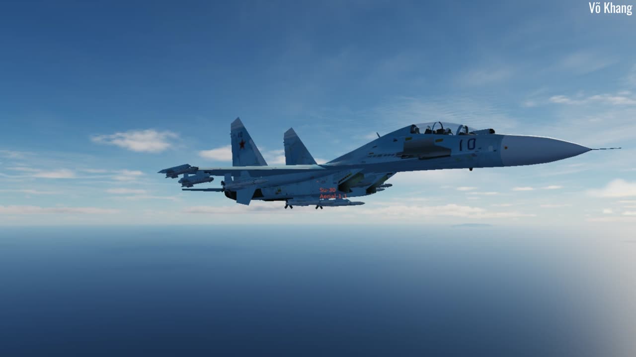 DCS: Su-30 fighter jets patrol over the sea