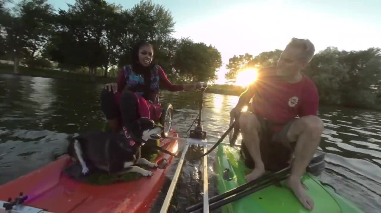 First ride on Double Kayak, Electric.