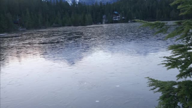 Satisfying Sounds Echo as Ice Chunk Breaks on Froze Lake