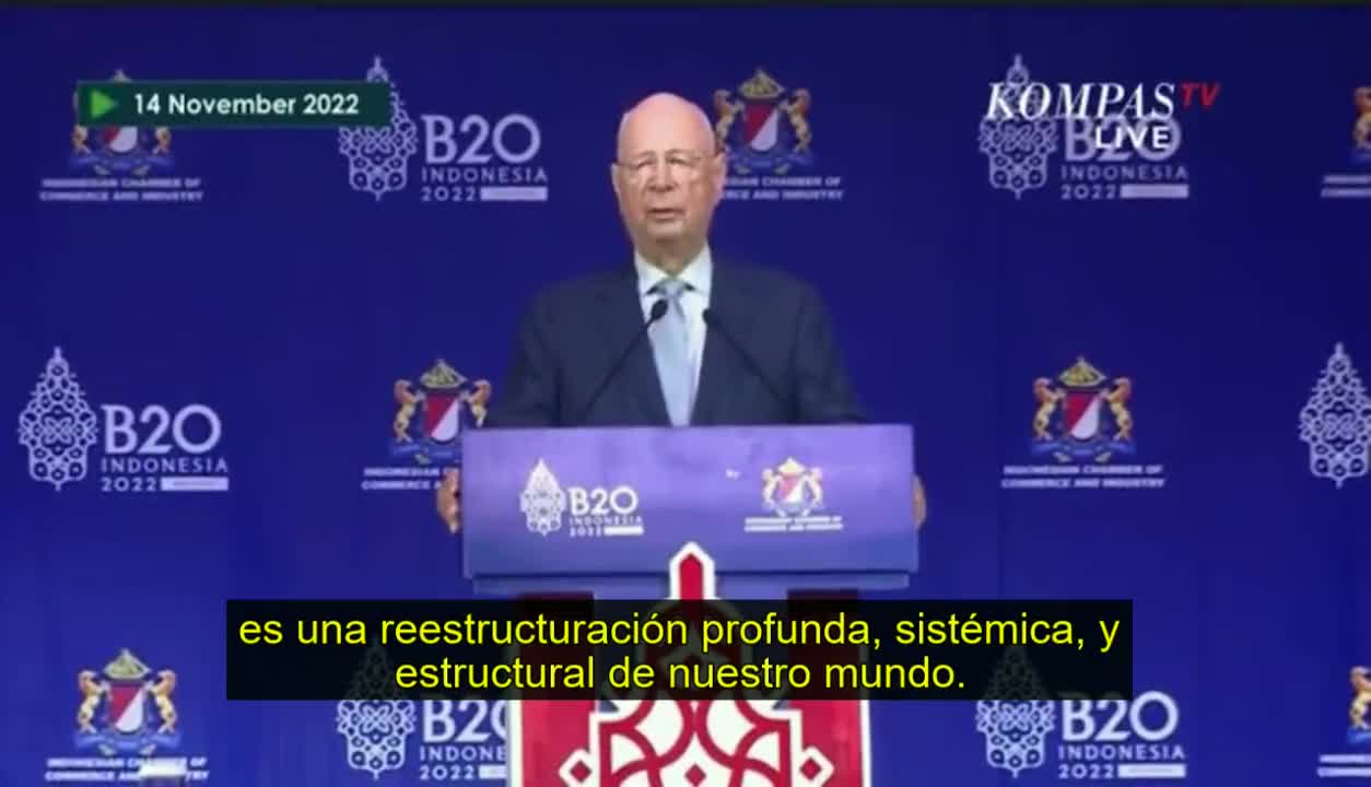 Klaus Schwab en la Reunión del G20 2022 hablando del Gran Reseteo y el NOM